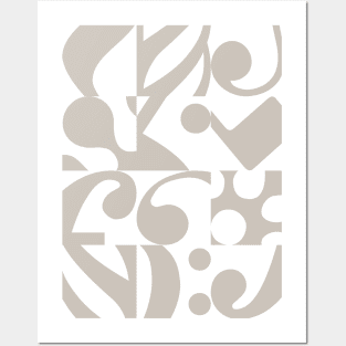 Musical Notes Gray Pattern Posters and Art